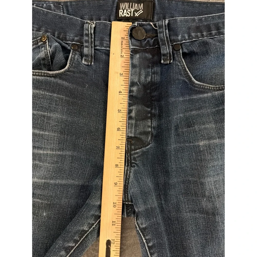 William Rast Jeans Mens 31x32 Taper Blue Dark Wash Button Fly Denim